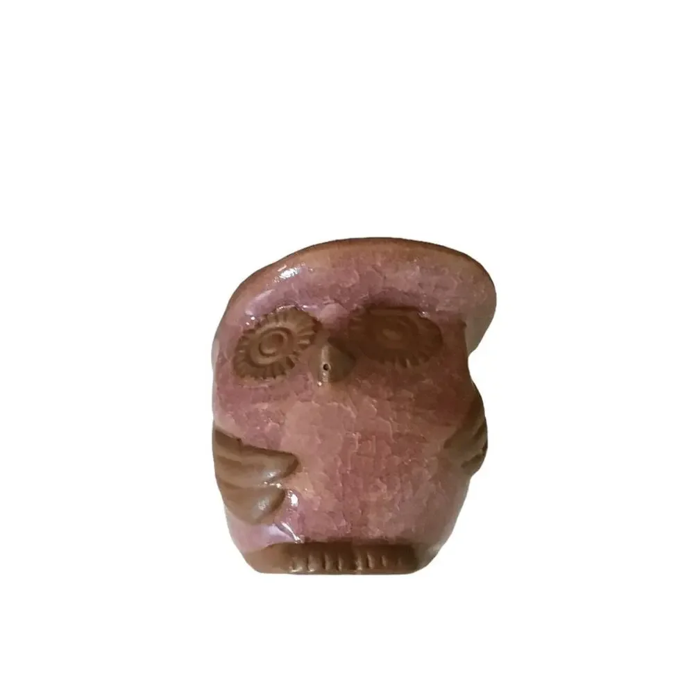 Cute Vintage Owl Small Pottery Planter
